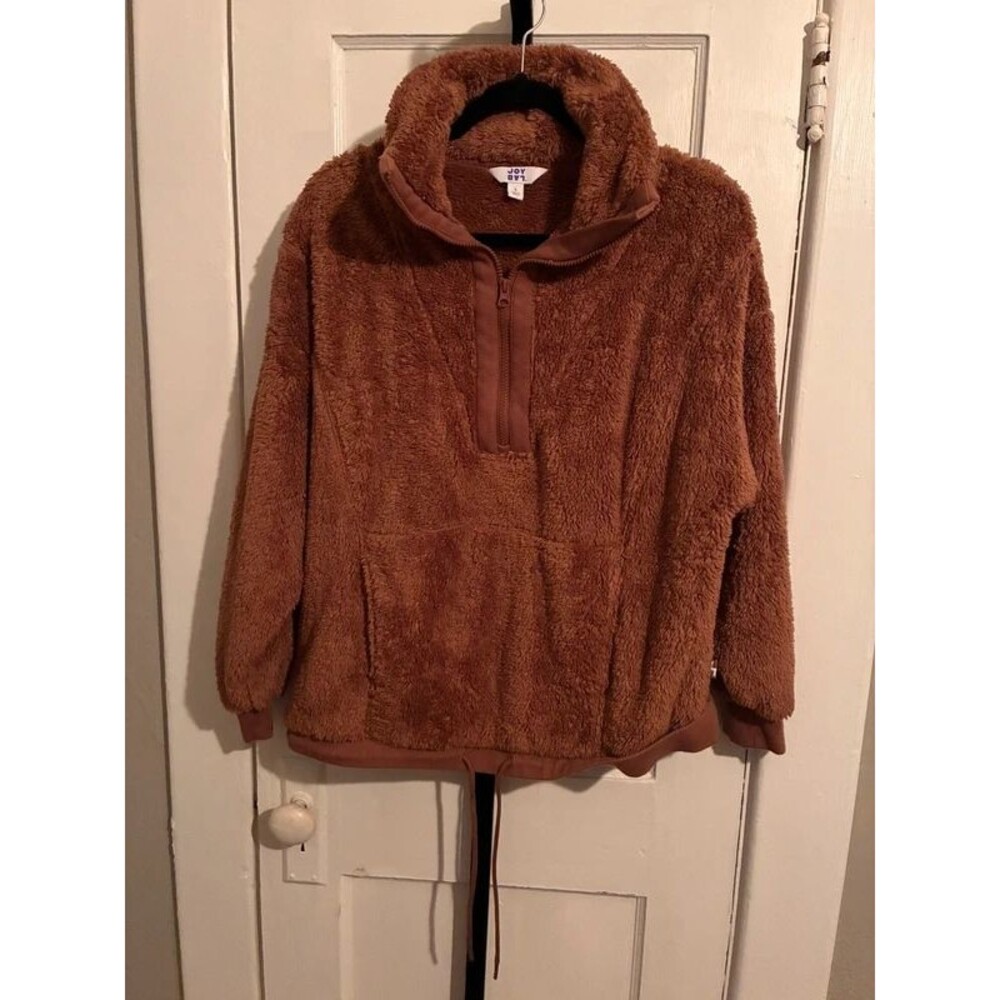 JoyLab Dark Mauve Teddy Sherpa Fleece Pullover Jacket Small